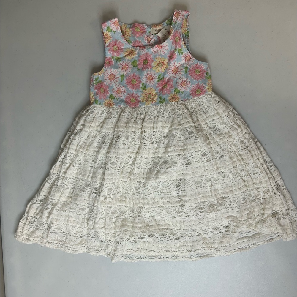 3/$30 Matilda Jane Hello Lovely Sweet Smiles Twirly Floral Lace Dress Size 4